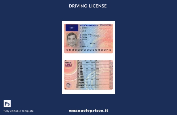 verified style modello di versione della patente di guida croata in stile verificato template